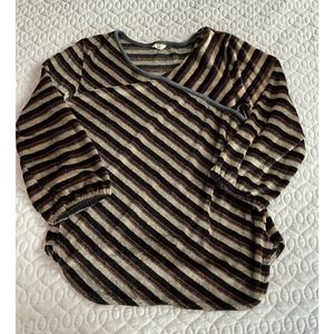 Women’s Vintage 70’s/80’s Velour Metalic Striped Sweater Blouse Size 38 M
